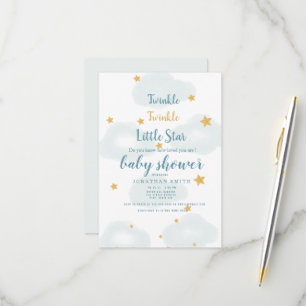 Invitación a Baby Shower de Little Star & Cloud Tw
