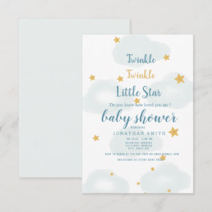 Invitación a Baby Shower de Little Star & Cloud Tw