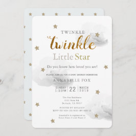 Invitación a Baby Shower de Little Star & Cloud Tw