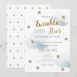 Invitación a Baby Shower de Little Star & Cloud Tw