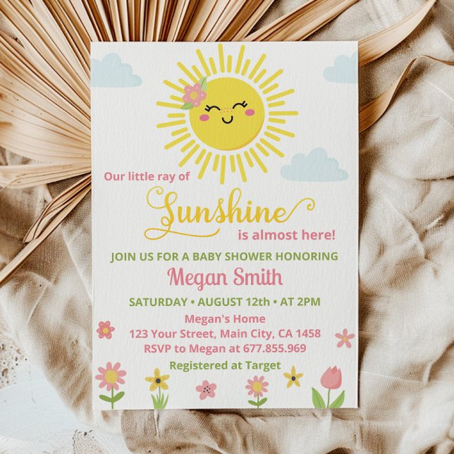 Invitación a Baby Shower de Little Sunshine Wildfl (Subido por el creador)