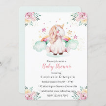 Invitación a Baby Shower de Little Unicorn