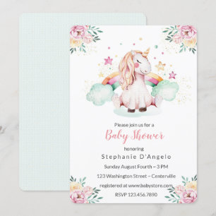 Invitación a Baby Shower de Little Unicorn