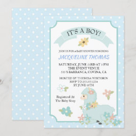 Invitación a Baby Shower de Llama de niño