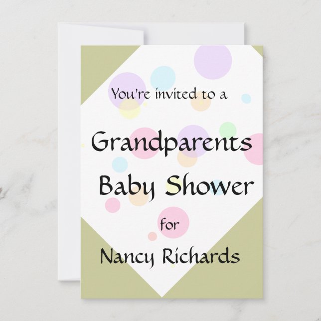 Invitación a Baby Shower de los abuelos (Anverso)