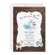 Invitación a Baby Shower de los Alpes de Invierno
