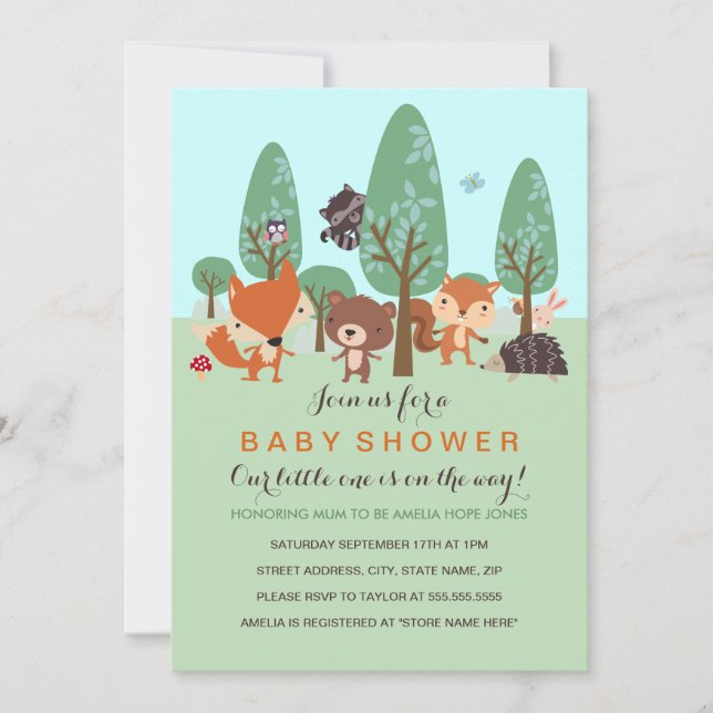 Invitación a Baby Shower de los amigos de Sweet Wo (Anverso)