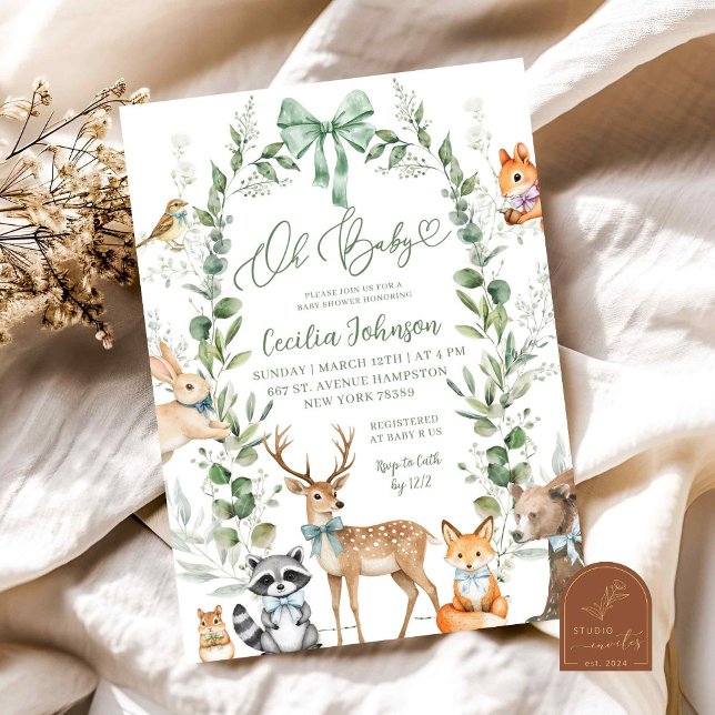 Invitación a Baby Shower de los animales de los bo (Subido por el creador)