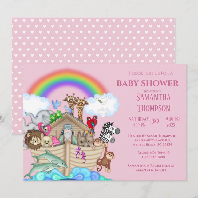 Invitación a Baby Shower de los Chicas árabes de N (Anverso / Reverso)