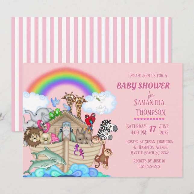 Invitación a Baby Shower de los Chicas árabes de N (Anverso / Reverso)