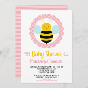 Invitación a Baby Shower de los Chicas de abejas c