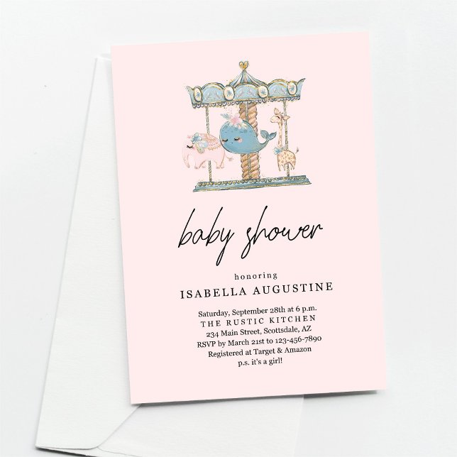 Invitación a Baby Shower de los chicas de carrusel (Subido por el creador)