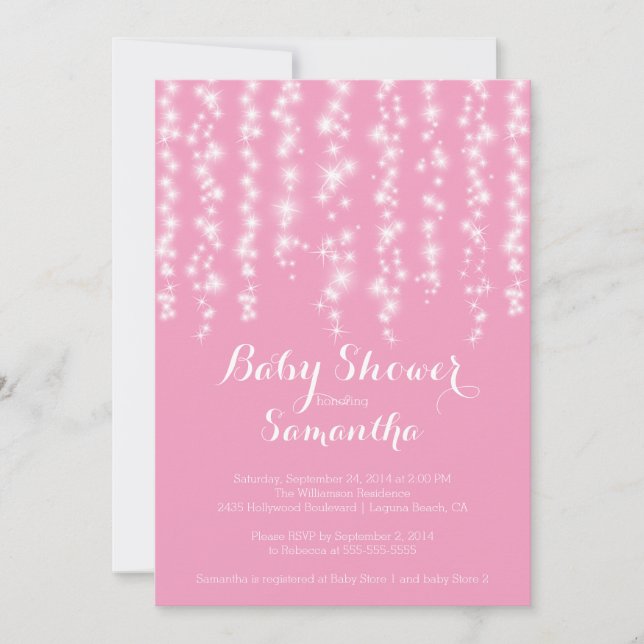 Invitación a Baby Shower de los Chicas de espuma m (Anverso)
