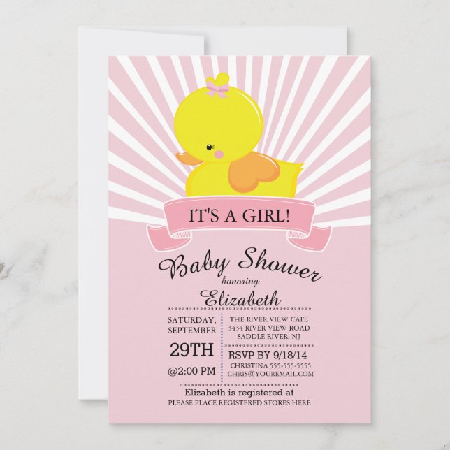 Invitación a Baby Shower de los Chicas modernos de (Anverso)