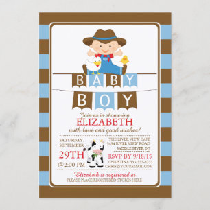 Invitación a Baby Shower de los chicos agricultore