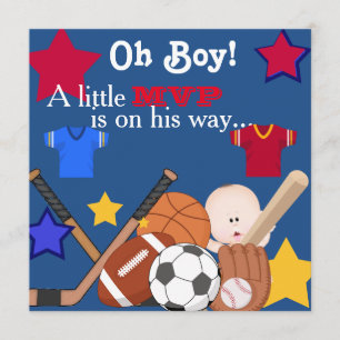 Invitación a BABY SHOWER de los chicos deportivos