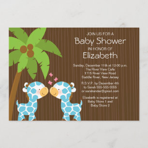 Invitación a Baby Shower de los chicos gemelos Jun