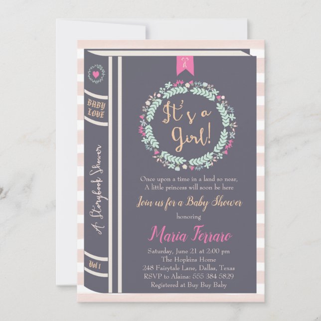 Invitación a Baby Shower de los cuentos (Anverso)