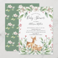 Invitación a Baby Shower de los gemelos de ciervos
