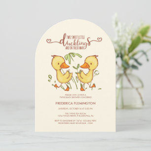 Invitación a Baby Shower de los gemelos duckling