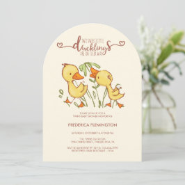 Invitación a Baby Shower de los gemelos duckling