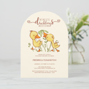 Invitación a Baby Shower de los gemelos duckling