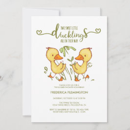 Invitación a Baby Shower de los gemelos duckling