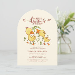 Invitación a Baby Shower de los gemelos duckling