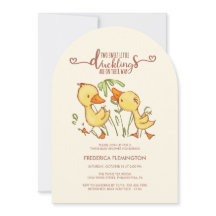 Invitación a Baby Shower de los gemelos duckling