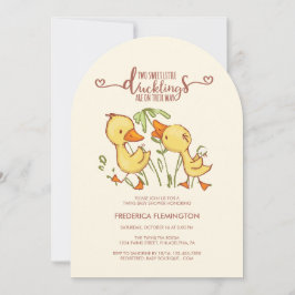 Invitación a Baby Shower de los gemelos duckling