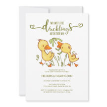 Invitación a Baby Shower de los gemelos duckling