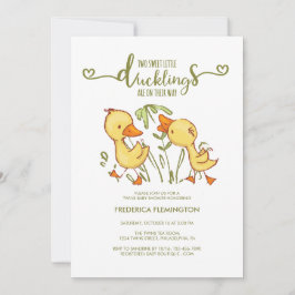 Invitación a Baby Shower de los gemelos duckling