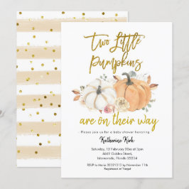 Invitación a Baby Shower de los gemelos florales d