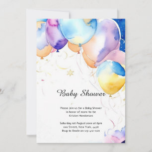 Invitación a Baby Shower de los globos acuáticos
