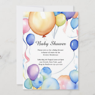 Invitación a Baby Shower de los globos acuáticos