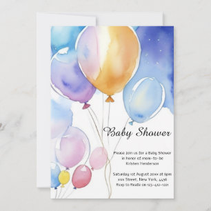 Invitación a Baby Shower de los globos acuáticos