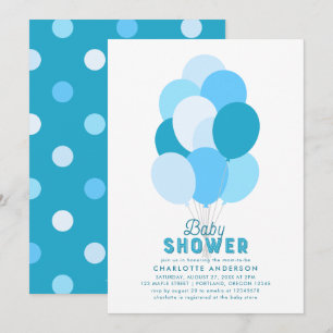 Invitación a Baby Shower de los globos azules