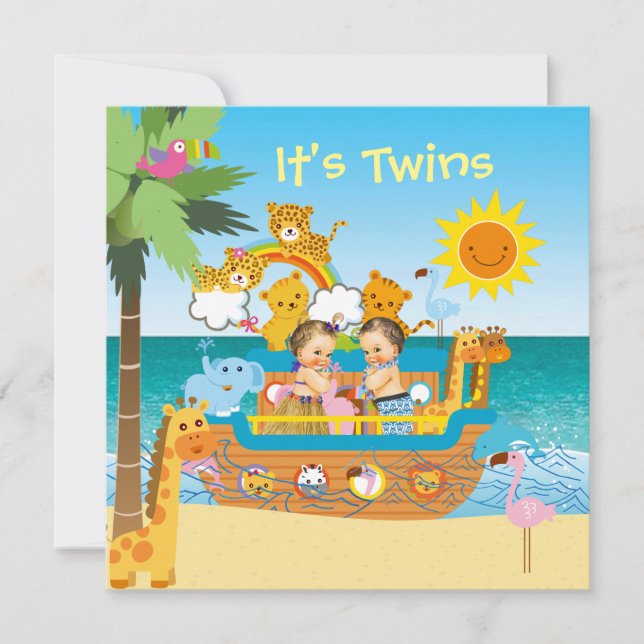Invitación a Baby Shower de los mellizos árabes (Anverso)