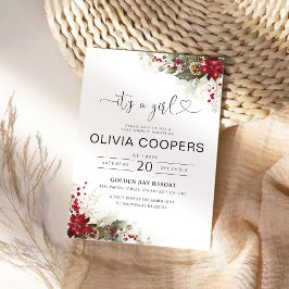 Invitación a Baby Shower de los navidades Red Poin