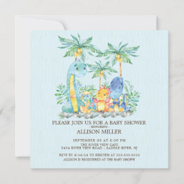 Invitación a Baby Shower de los niños con dinosaur