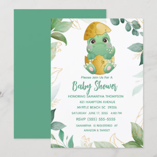 Invitación a Baby Shower de los niños de dinosauri