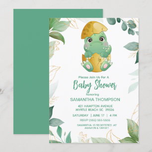 Invitación a Baby Shower de los niños de dinosauri
