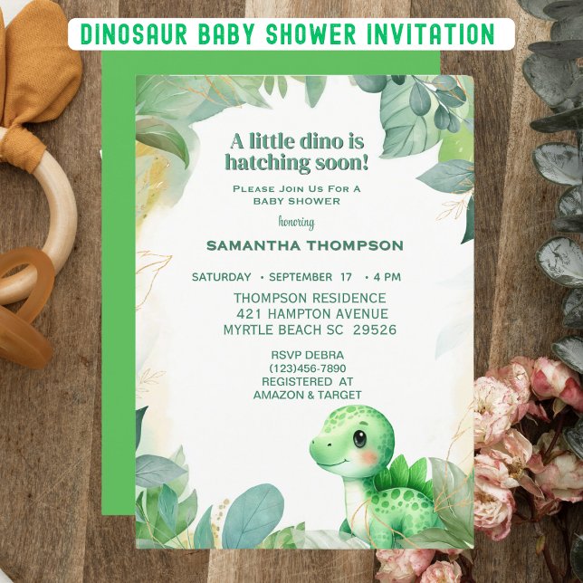 Invitación a Baby Shower de los niños de dinosauri (Subido por el creador)