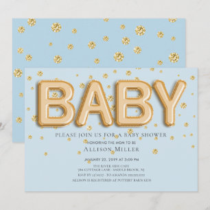 Invitación a Baby Shower de los niños de los globo