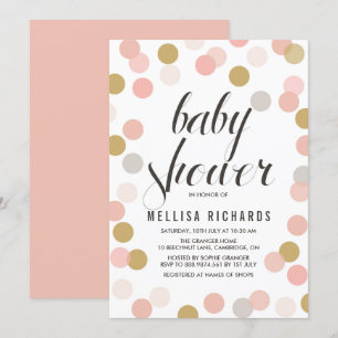 Invitación a Baby Shower de los puntos de la polka