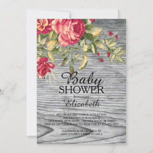 Invitación a Baby Shower de los Rosas de países Ch