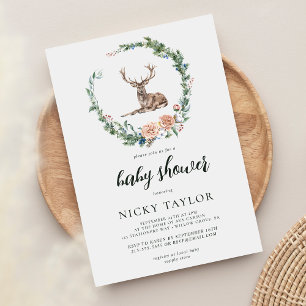Invitación a Baby Shower de los venados de Woodlan