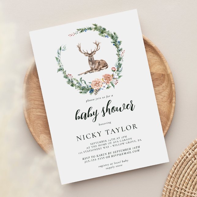 Invitación a Baby Shower de los venados de Woodlan (Subido por el creador)