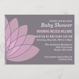 Invitación a Baby Shower de Lotus Flower