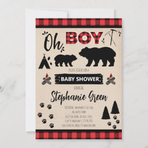 Invitación a Baby Shower de Lumberjack